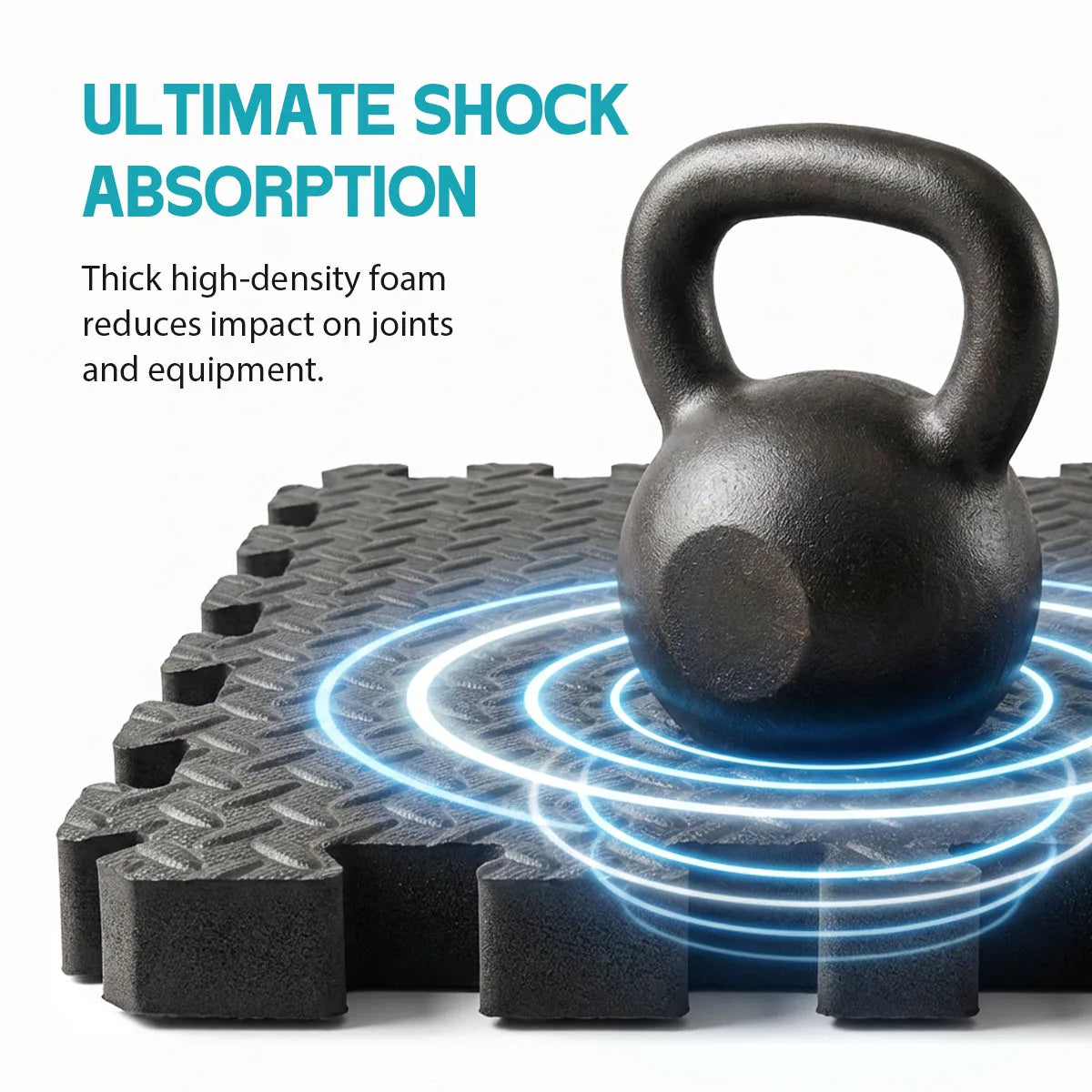 Puzzle Exercise Mat 0.4in, EVA Interlocking Foam Floor Tiles for Home Gym, Mat for Home Workout Equipment, 20in x 20 in-64sqft.