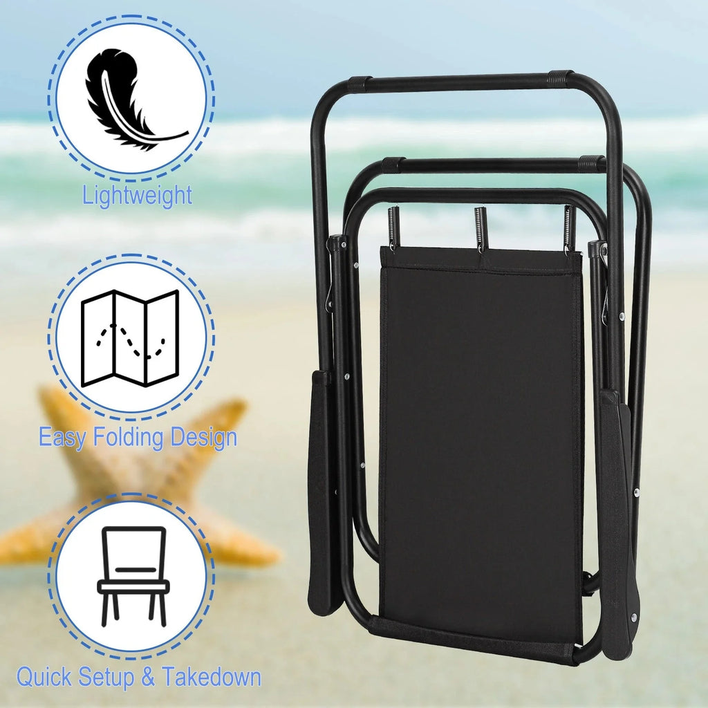Heavy Duty Folding Beach Chair Portable Camping Lawn Chairs for Picnic Travel