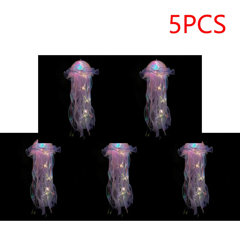 5PCS Jellyfish Bedroom Night Light, Lamp,  Hanging Atmosphere Decoration, Lamp