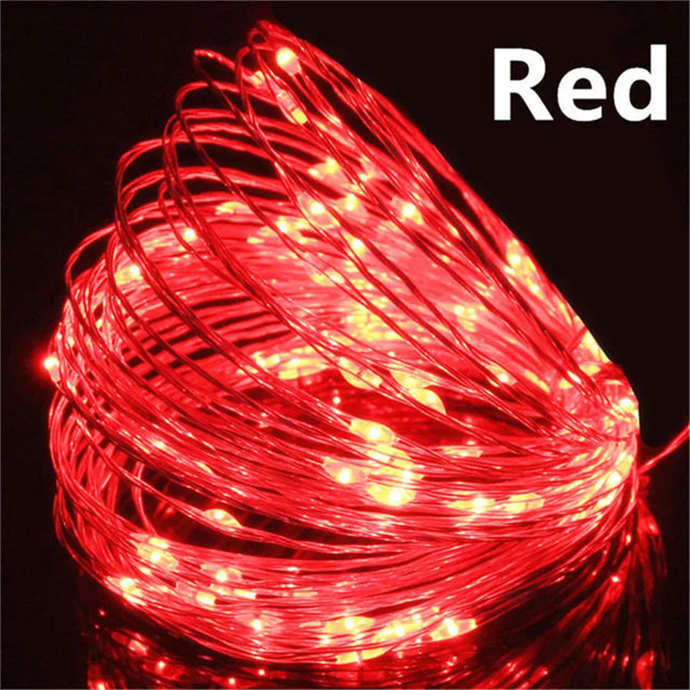 10/20/30M USB LED String Lights Copper Silver Wire Garland Light Waterproof Lights For Christmas Wedding Party Decoration