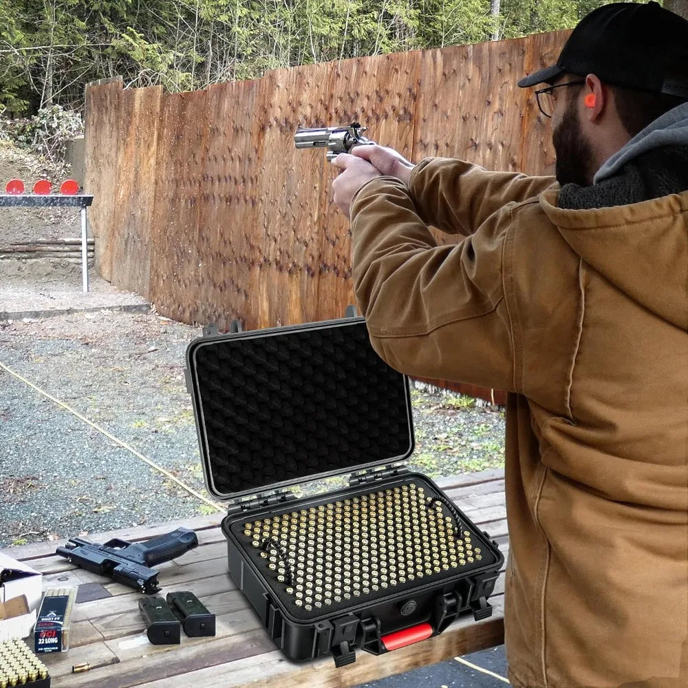 Waterproof Ammo Storage Case for 9mm, 380ACP, 38 S&W, 356 TS&W, 7.62