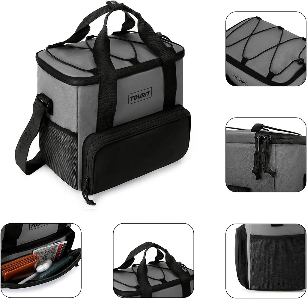 Small Soft Cooler Bag Insulated, 24Can Lunch Cooler Bag, Ice Chest, 14.6L Leakproof & Portable Coolers for Picnic, Beach, Camping, Work, Travel, Trip