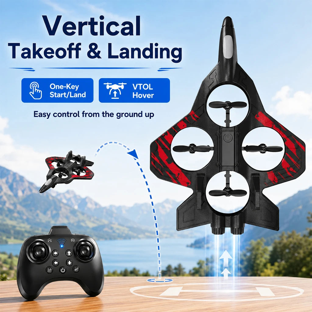 ZNLYRION YL87 EPP Foam Fighter RC Plane Fixed Altitude Hover LED Light 360 Stunt Roll Impact Resistant Kids Toy Drone