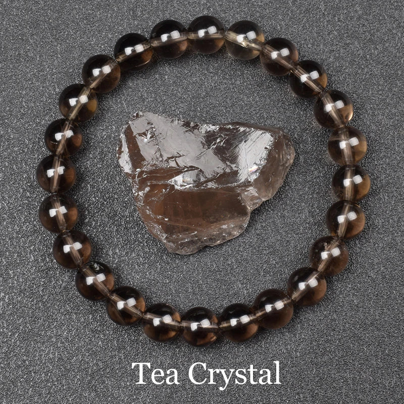 Golden Obsidian Stone Beads Bracelet Men Women Golden Light Rainbow Obsidian Raw Stone Round Bead Natural Energy Jewelry