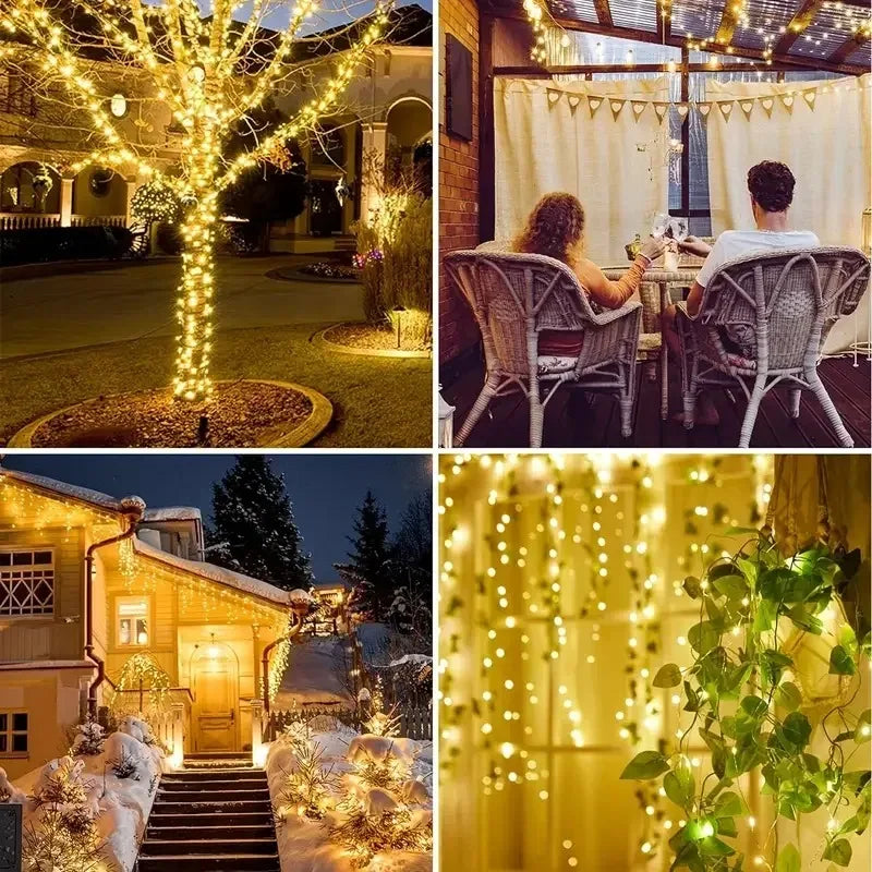 Multi Color Lights, Solar, Garden Lights, String Lights with 8 Modes, Waterproof Wire Lights,