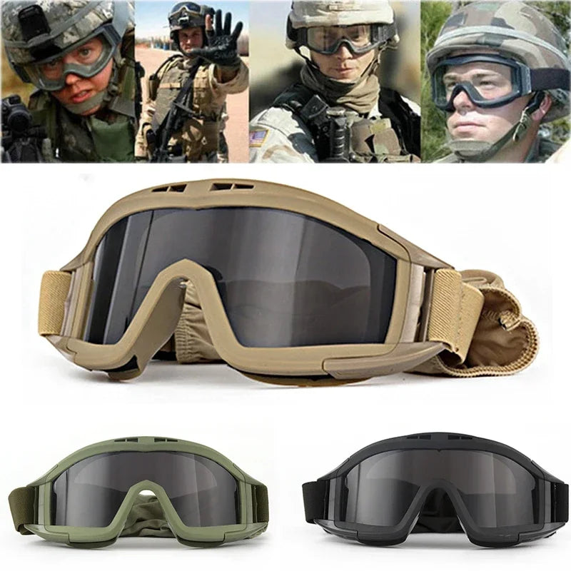 Tactical Goggles, Mountaineering, Shooting Sunglasses, Windproof, Motocross Glasses, Replaceable Lenses