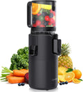 Cold Press Juicer Machine 400W Double Press Masticating Slow Juicer High Juice Yield Large Feed Chute Easy Clean Whole Fruits Vegetables Dark Black