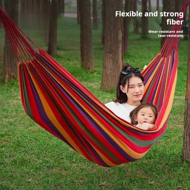 Outdoor Multi-Functional Hammock - Colorful Anti-Flip Design, Garden Leisure Hammock, Equipped with Tree-Friendly Straps and a P