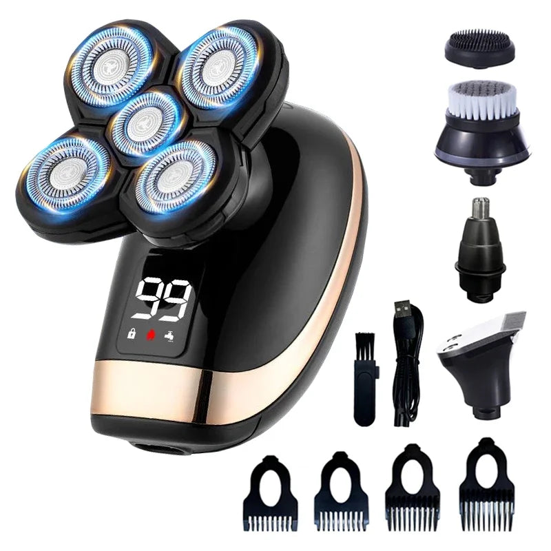 5 IN 1 Electric Razor, shaving, Beard Razor, Wet-Dry Dual Use Waterproof Fast Charging