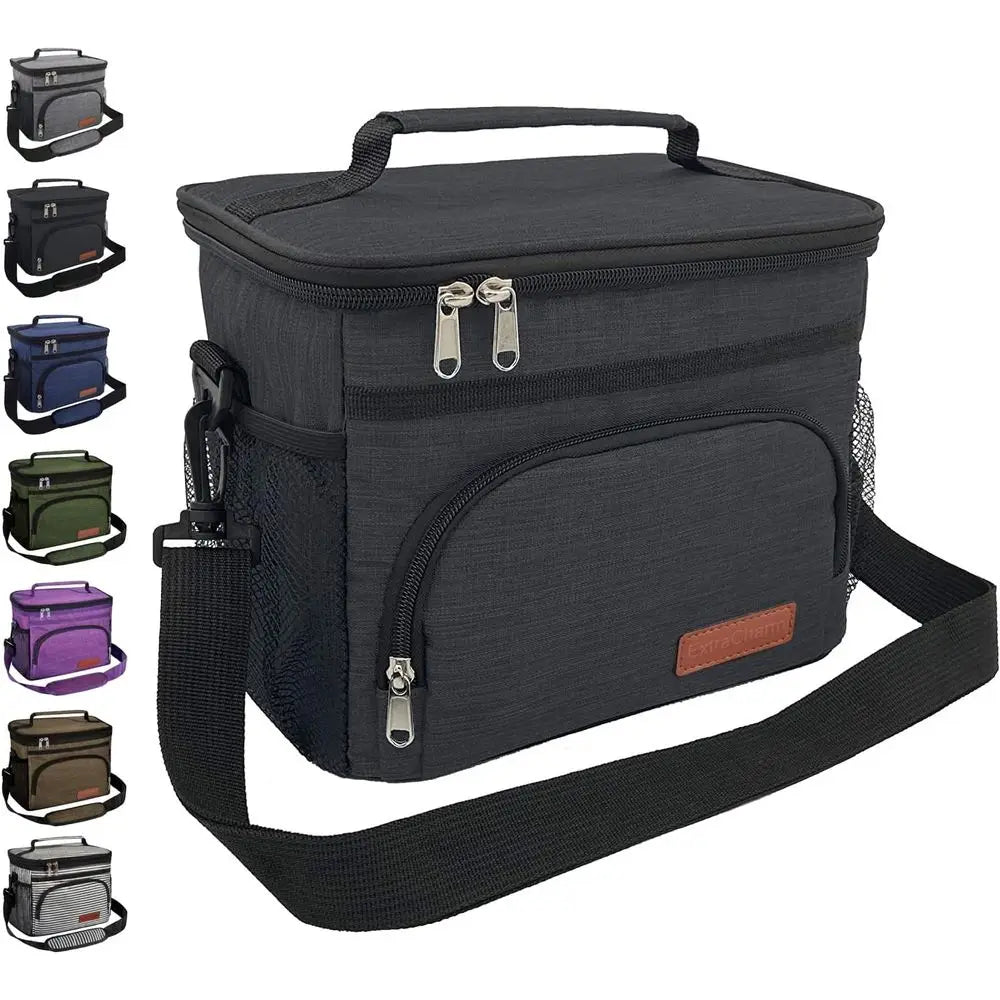 Insulated Lunch Bag - Reusable Cooler Tote for Men & Women, Ideal for Picnics, Hiking, Beach, with Adjustable Strap