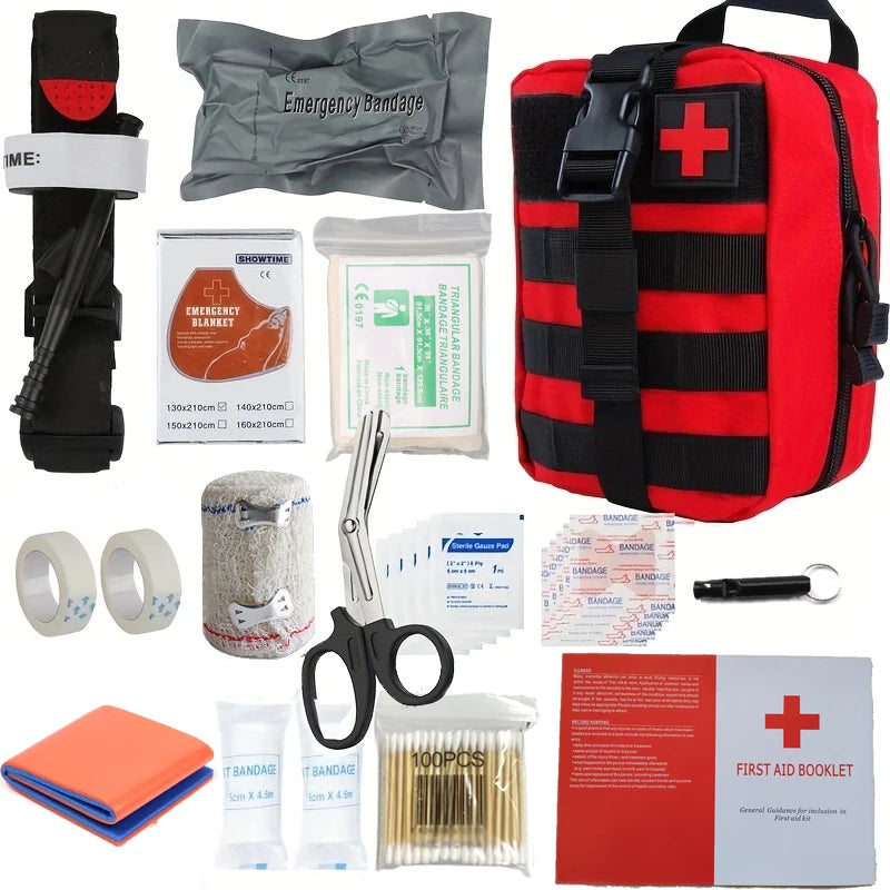 50pcs Trauma Survival First Aid Kit, Camping Gear Supplies Emergency Survival Kit, Hiking Kit