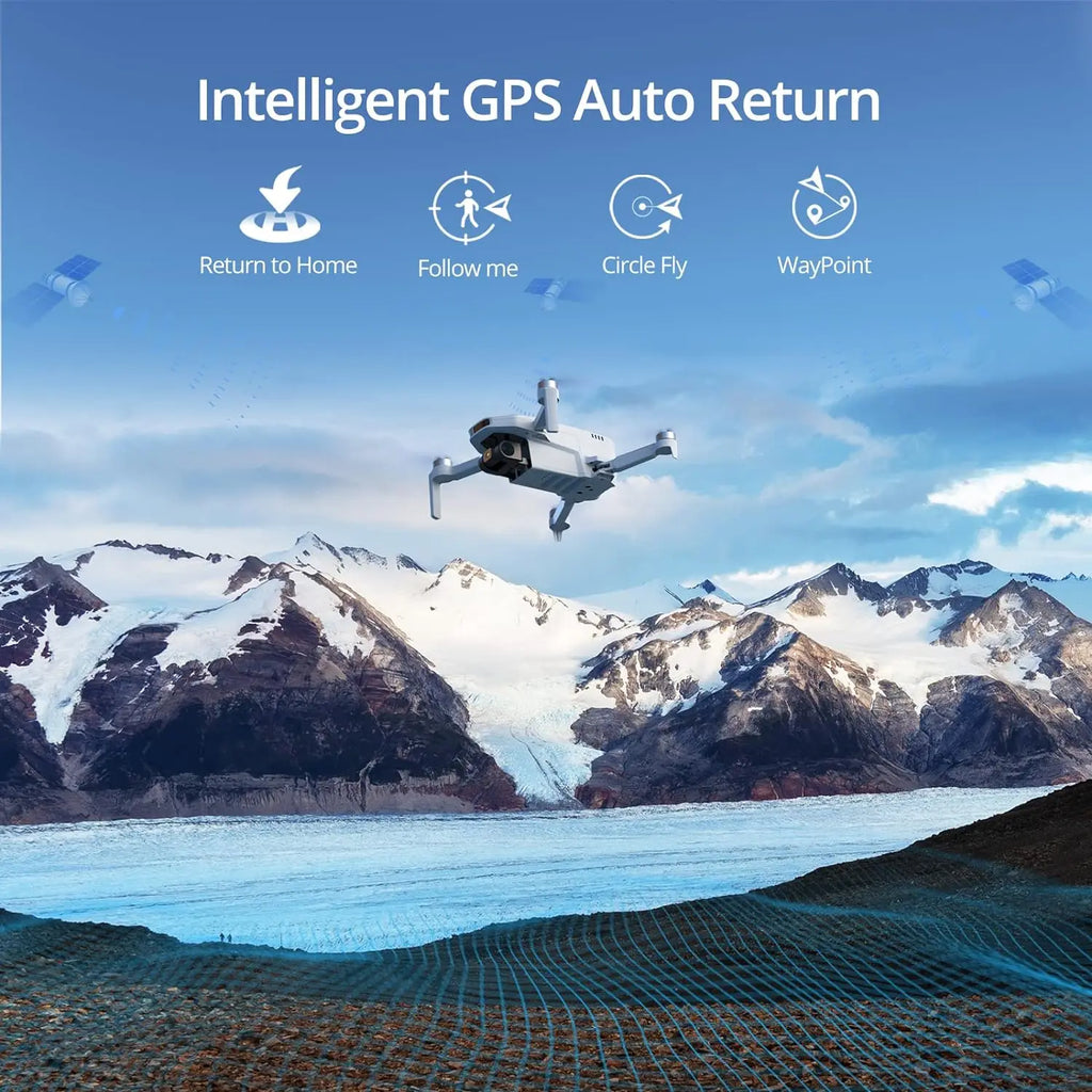 Drones GPS Auto Return Single Axis Gimbal EIS Professional Drone Max 4-KM Waypoint Flight Follow