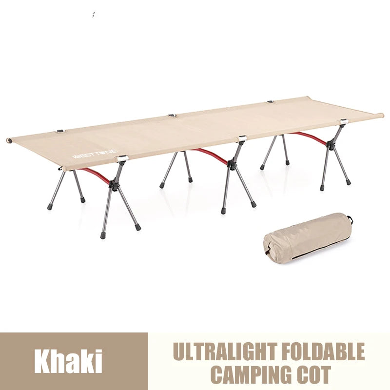 portable folding bed, ultra light aluminum alloy sleeping bed, outdoor camping and travel