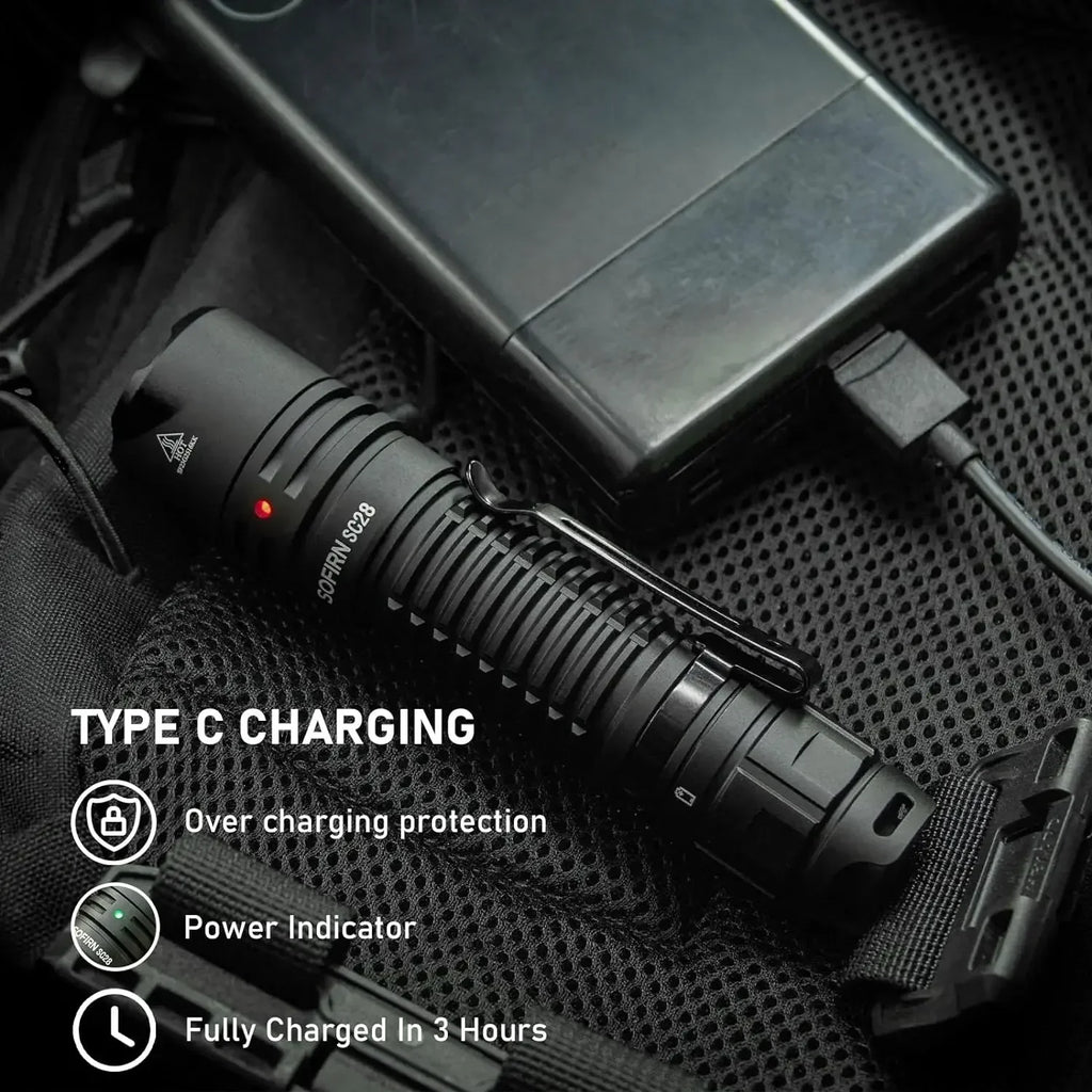2800Lm Powerful 21700 Rechargeable XHP50B HD LED Type-C Flashlight Protable Torch EDC Flash Light IPX8 for Camping