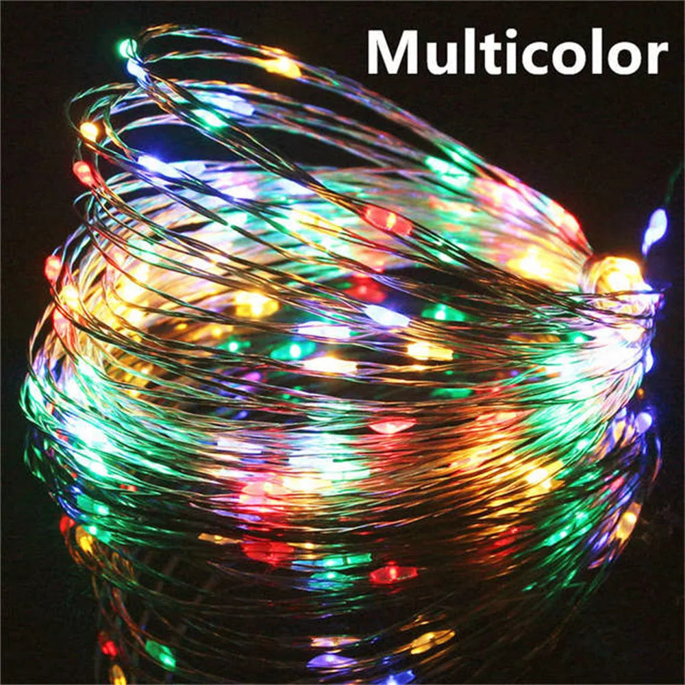10/20/30M USB LED String Lights Copper Silver Wire Garland Light Waterproof Lights For Christmas Wedding Party Decoration