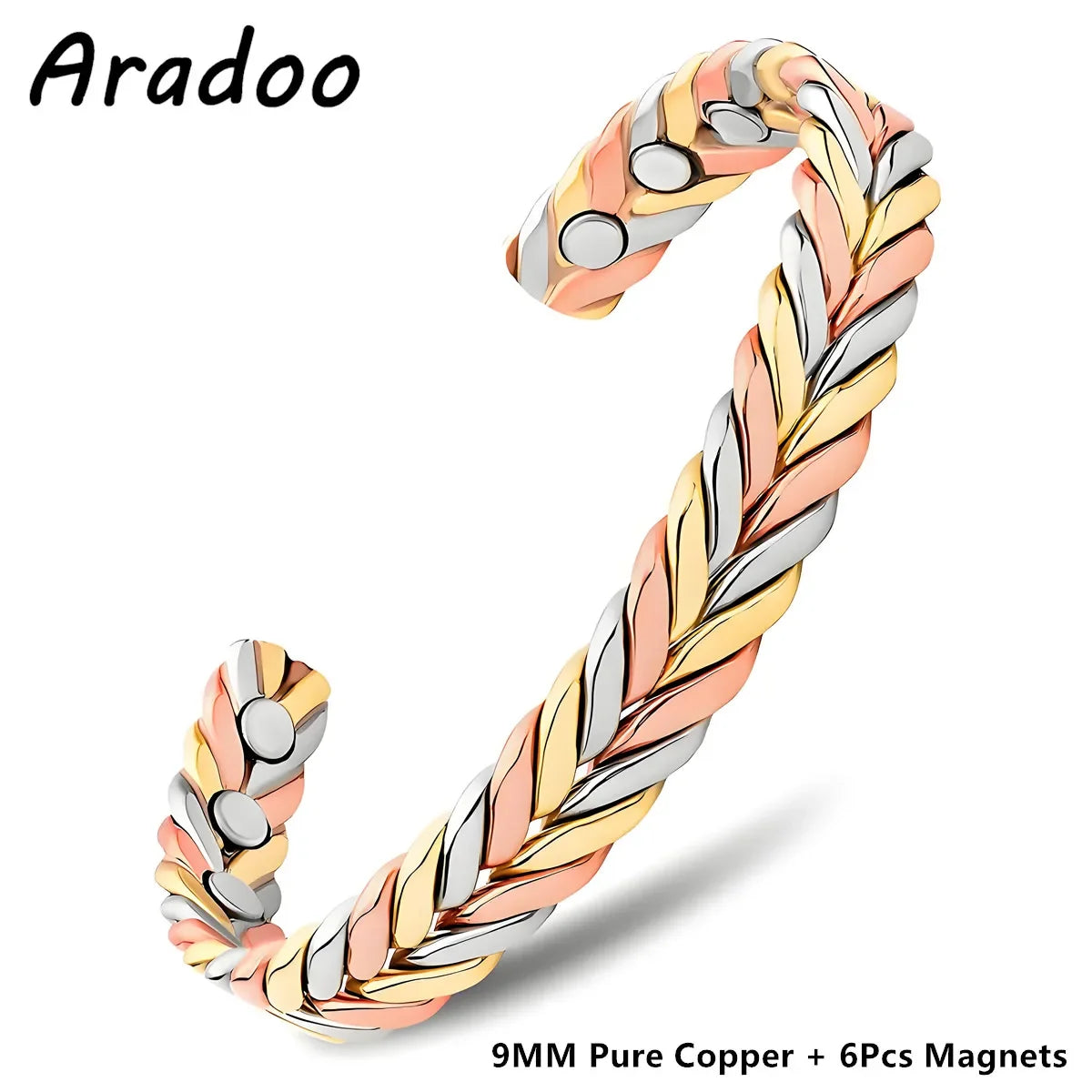 Pure Copper Bracelets for Women, 3500 Gauss Magnetic Therapy,