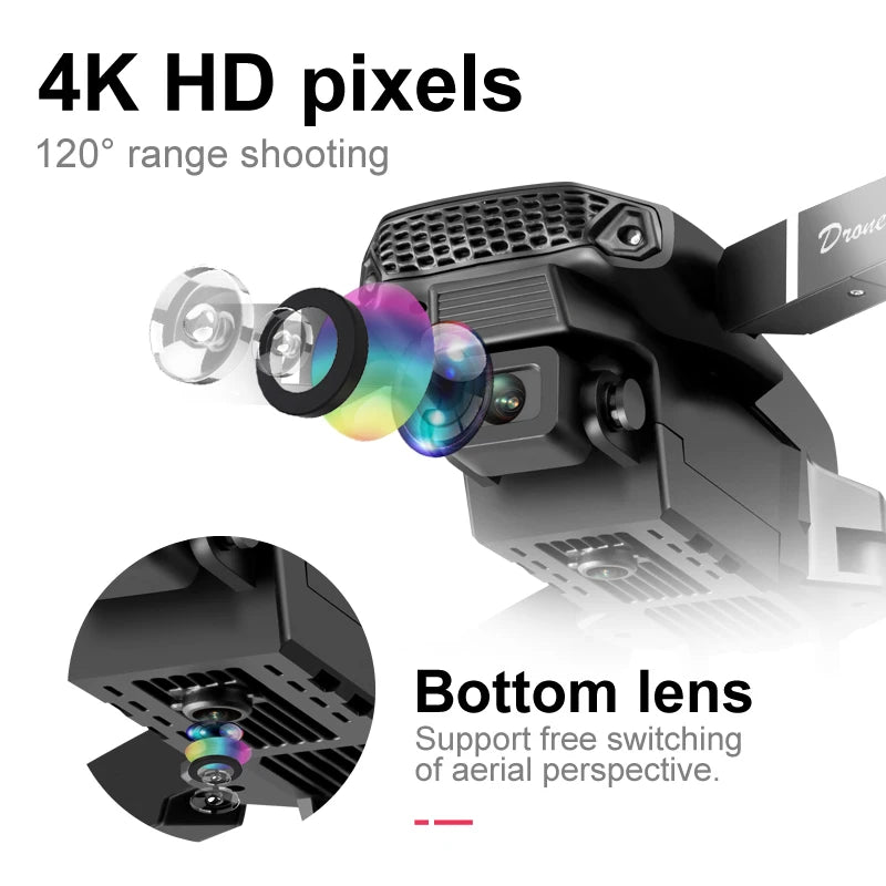 Brushless Motor Foldable Drone Optical Flow Drone 360° Rolling Trajectory Flight Headless Mode Speed Adjustment APP Control Drone