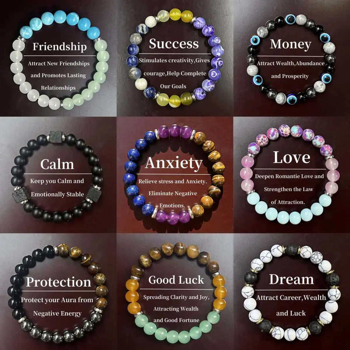 Agate Gem Beads, Healing Jewelry, Men's/Women's Bracelet