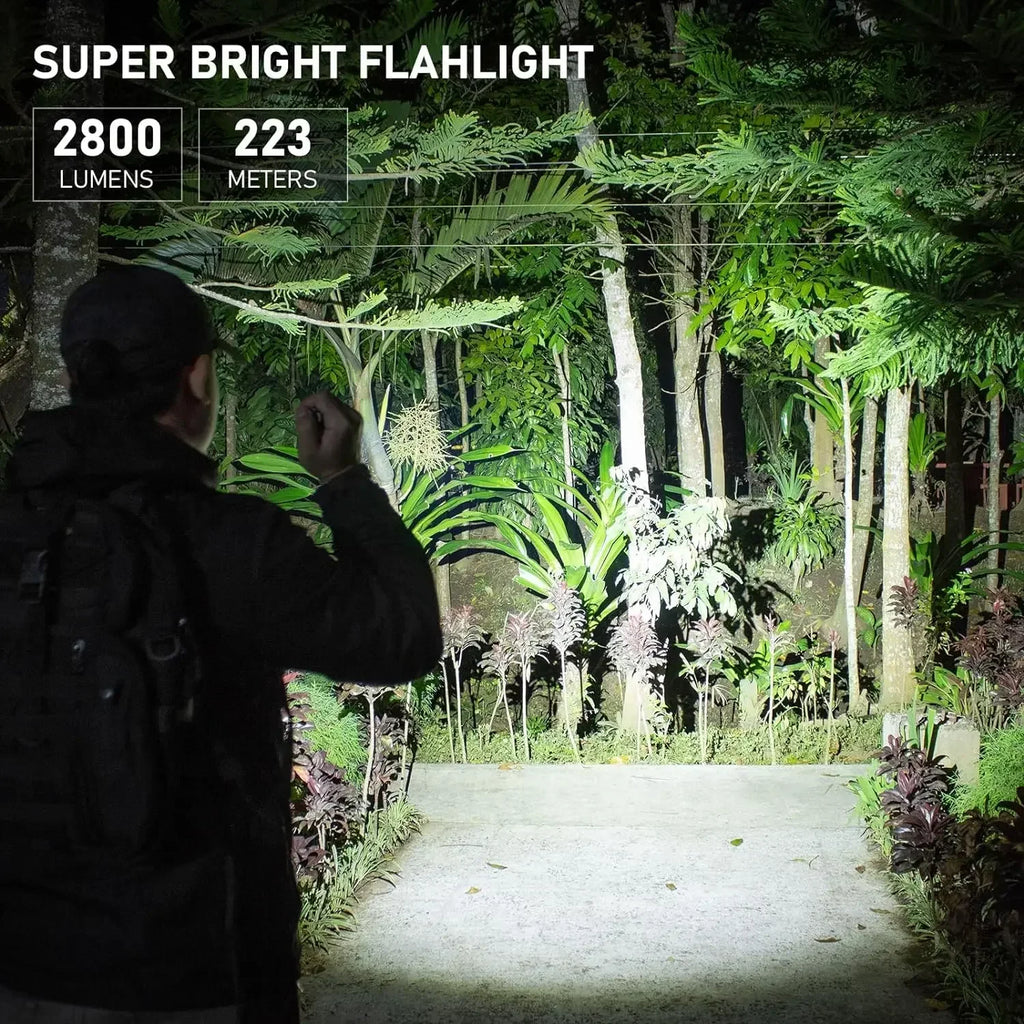 2800Lm Powerful 21700 Rechargeable XHP50B HD LED Type-C Flashlight Protable Torch EDC Flash Light IPX8 for Camping