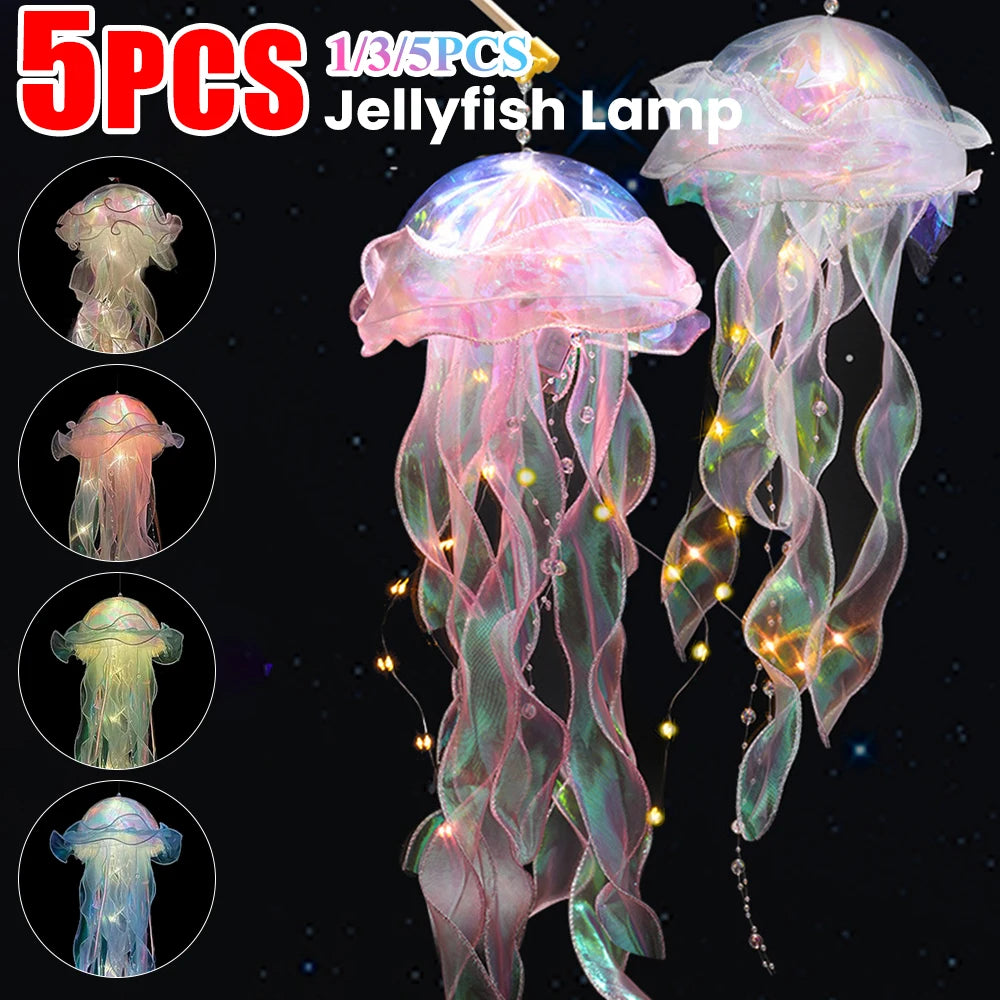 5PCS Jellyfish Bedroom Night Light, Lamp,  Hanging Atmosphere Decoration, Lamp