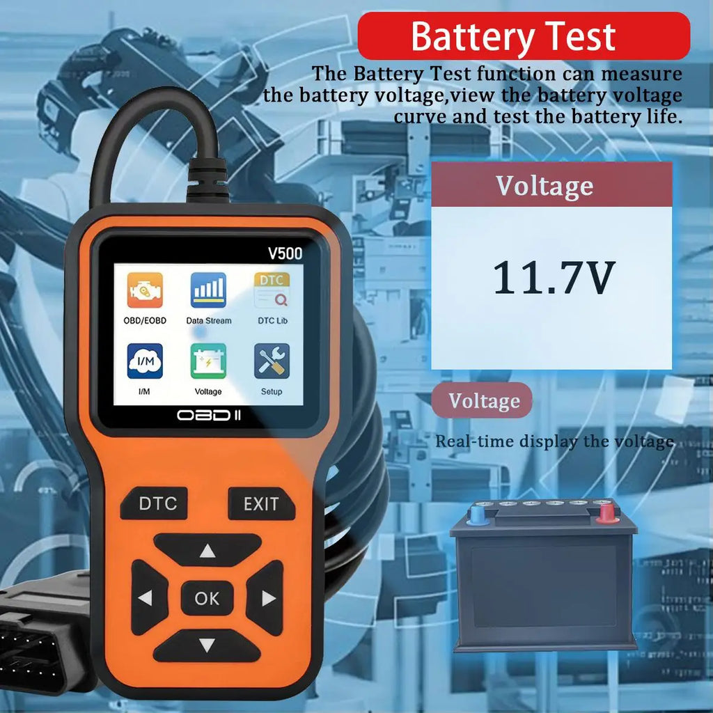 Car Scanner, Diagnostic Tool, Code Reader, Car Voltage Tester, Engine Fault Code Scanner,