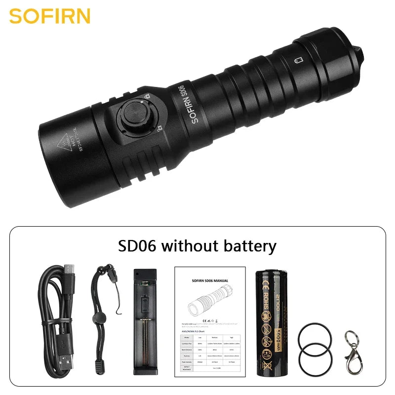 3200lm Diving Flashlight, LED Light Rechargeable, Underwater Deep Scuba Dive, Powerful Under 100M