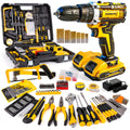 Electric Drill Set, 209pcs Lithium-Ion Drill Tool Set, Home Repairing Tool Kit with Drill and Storage Case