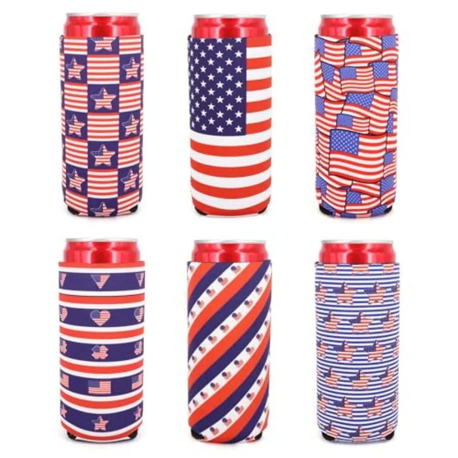 6Pcs Neoprene Tallboy Can cooler, Reusable Insulated Tall Boy Can Sleeves For 22oz - 24oz Energy Beer Beverage Drink