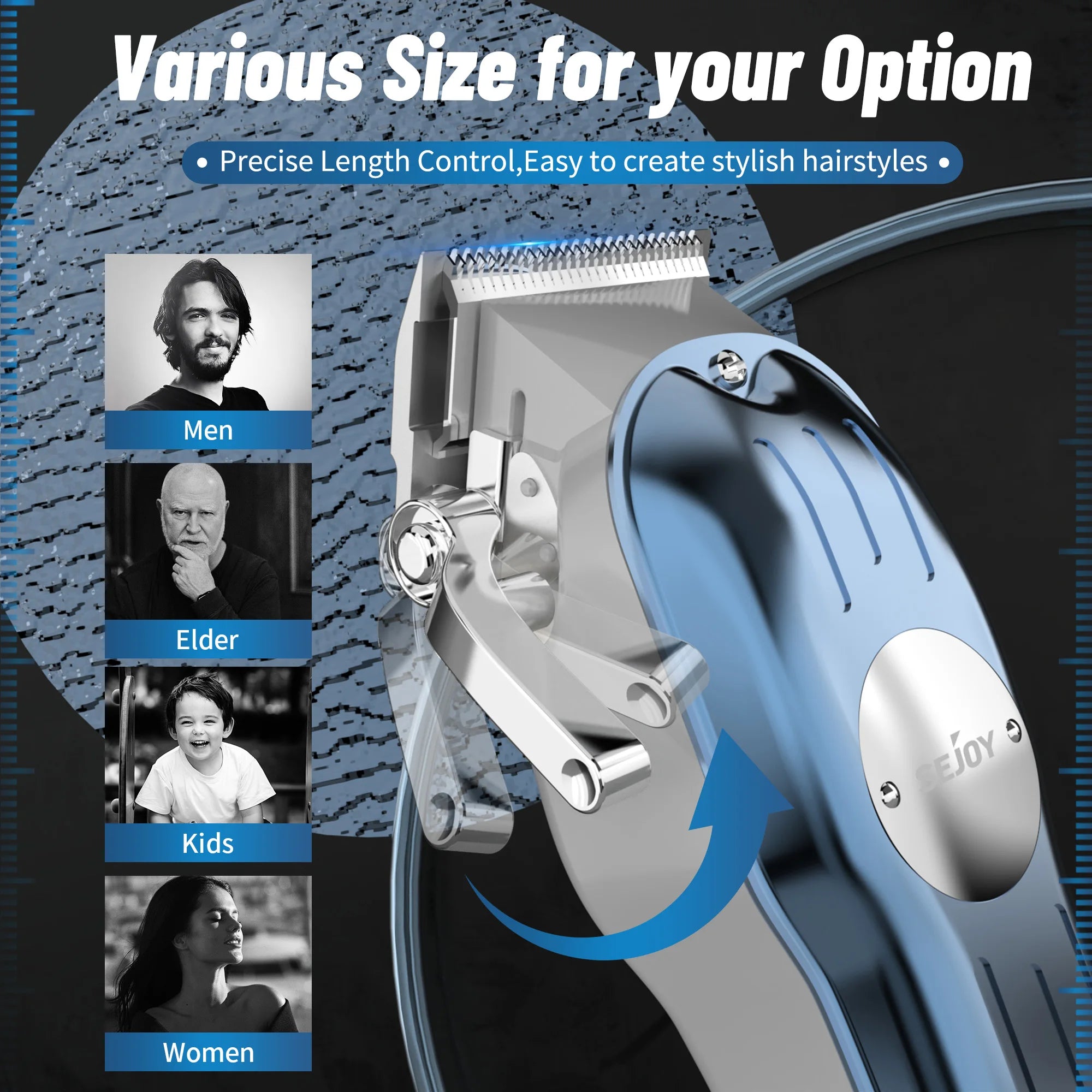 Rechargeable Hair Clipper Combo Professional Electric Hair Trimmer Set Cordless Trimmer