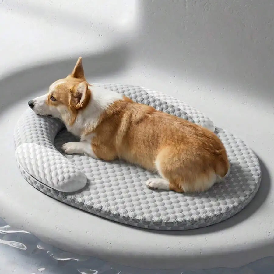 1pc Orthopedic Foam Dog Bed Cooling Mat, Pet Cat Dog Ice Bean Pad, Breathable Non-Slip Washable Cool Dog Bed Mat,