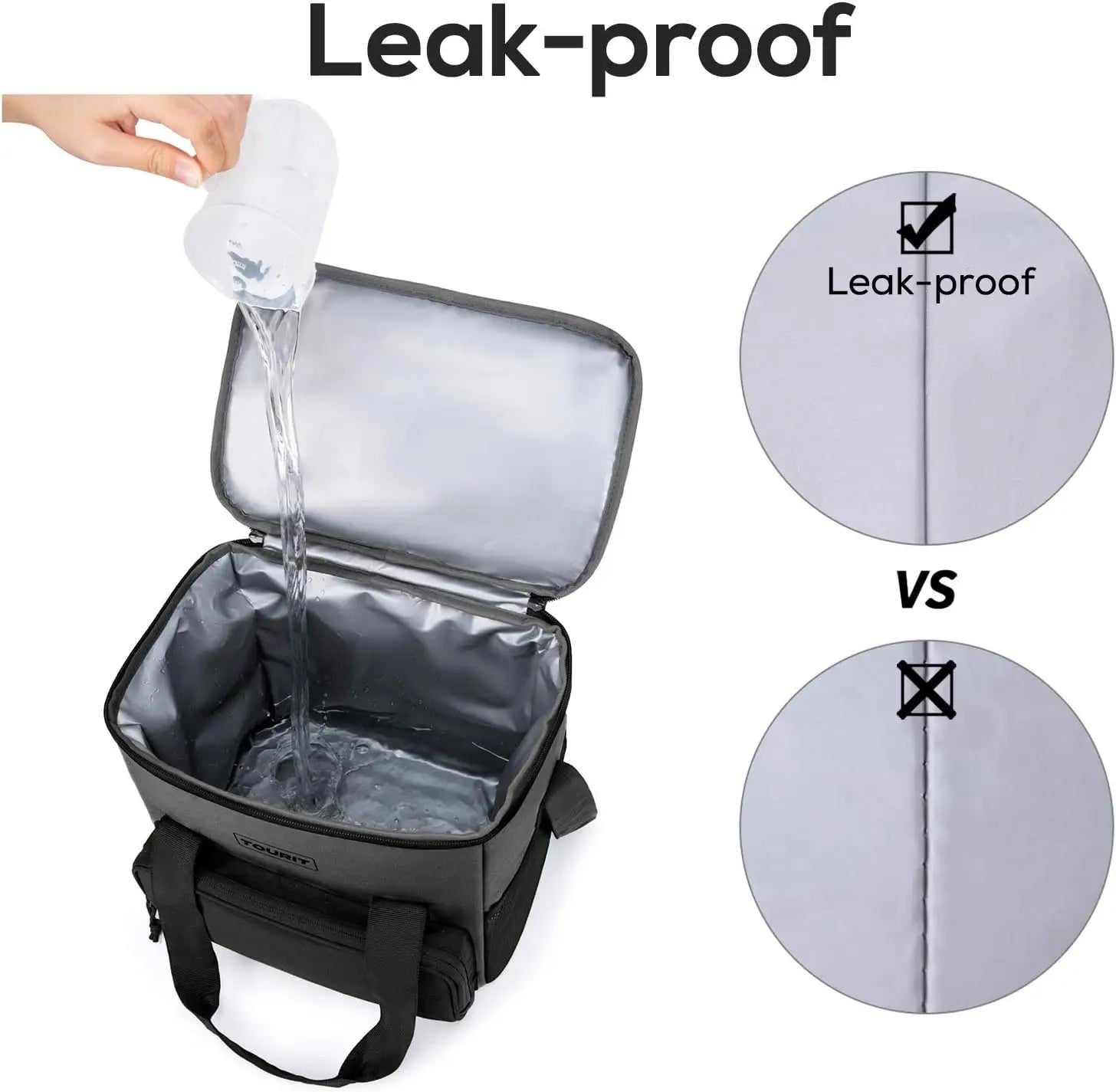 Small Soft Cooler Bag Insulated, 24Can Lunch Cooler Bag, Ice Chest, 14.6L Leakproof & Portable Coolers for Picnic, Beach, Camping, Work, Travel, Trip