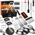 38PCS Stainless Steel Grill Tools Set with Spatula, Tongs, Press & Bag - Perfect Outdoor BBQ Gifts