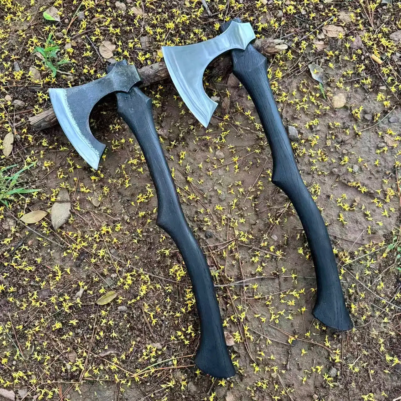 Outdoor Wide-blade Tactical Axe 65 Manganese Steel Aokaoka Wood Handle Camping Emergency Household Firewood Splitting EDC Tool