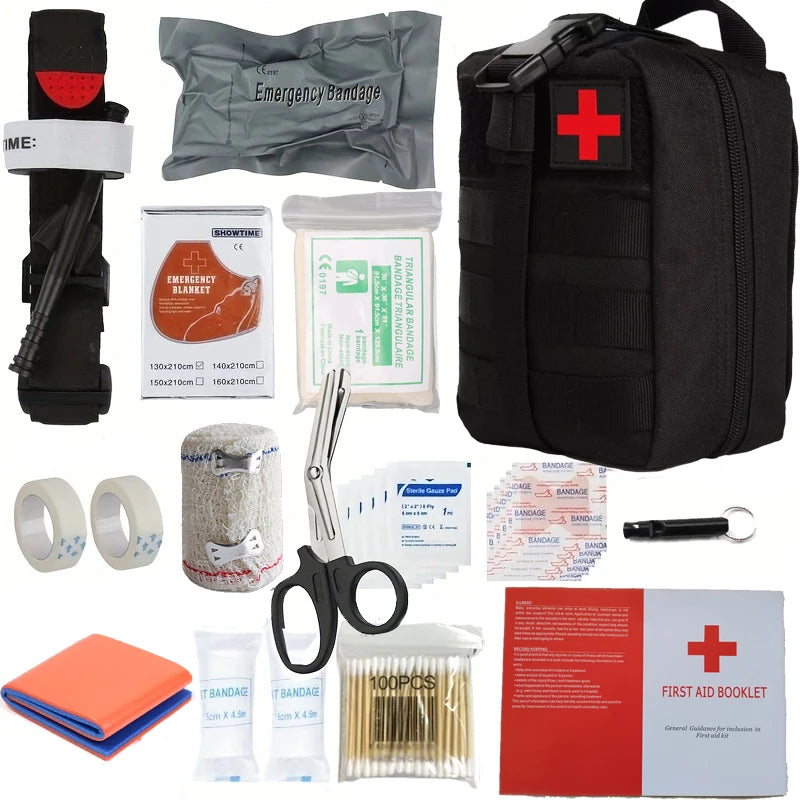 50pcs Trauma Survival First Aid Kit, Camping Gear Supplies Emergency Survival Kit, Hiking Kit