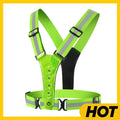 LED Cycling Vest, High Visibility, Outdoor Running Cycling Reflective Safety Vest, Adjustable Elastic Strap, Reflective Belt