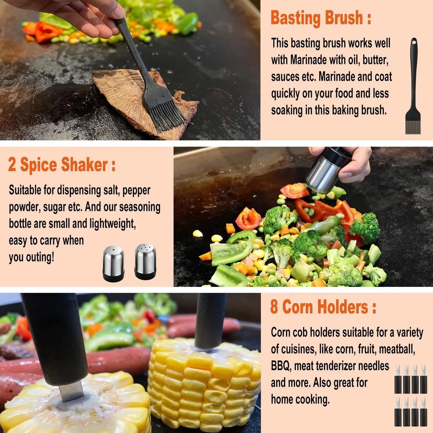 38PCS Stainless Steel Grill Tools Set with Spatula, Tongs, Press & Bag - Perfect Outdoor BBQ Gifts