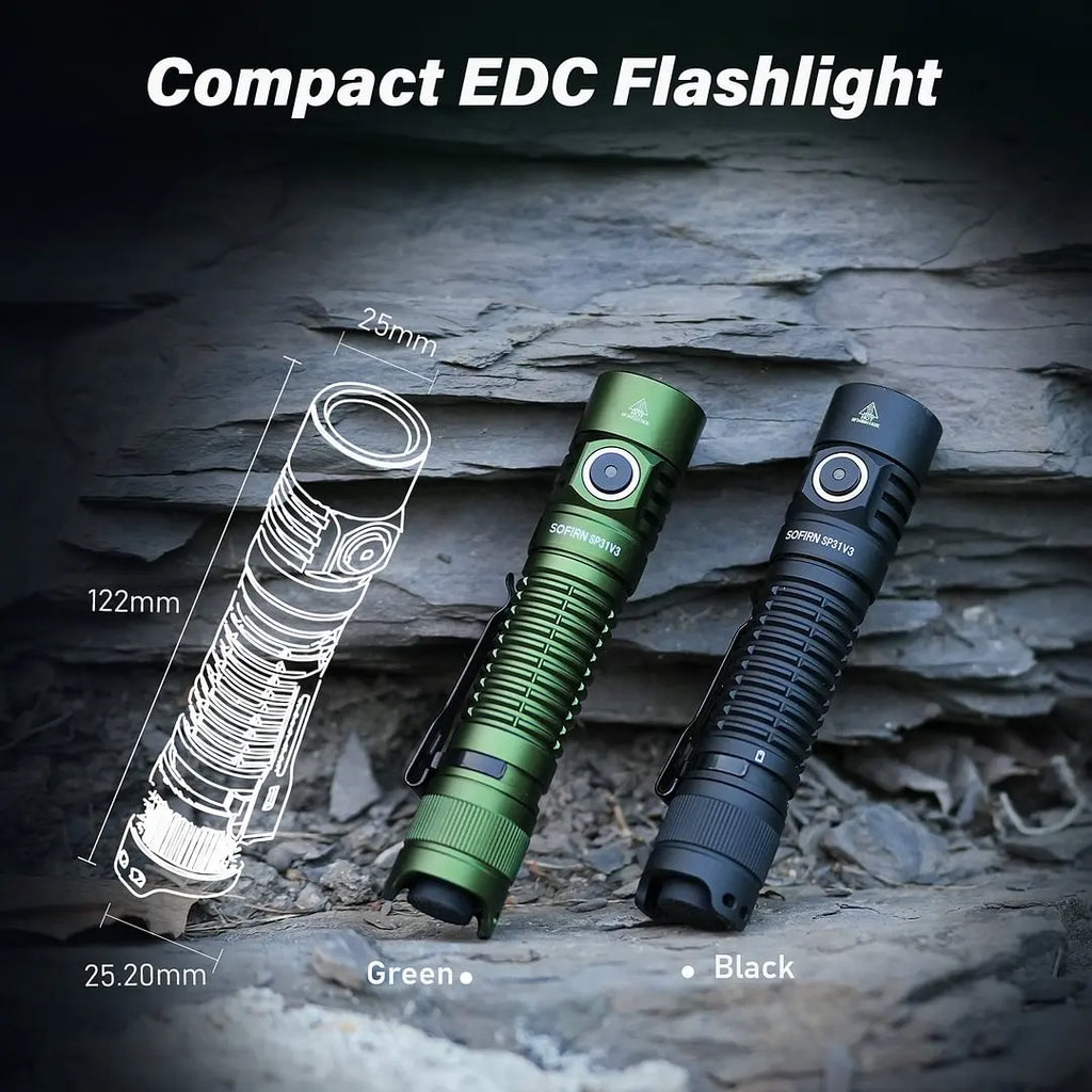 Powerful Tactical Flashlight, 2000lm, LED Torch, USB C Rechargeable Light