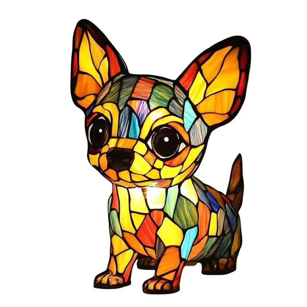 High Quality  Dog Series Art Night Light, LED Resin Animal Night Light, Handmade Desk Lamp, Desktop Decorations