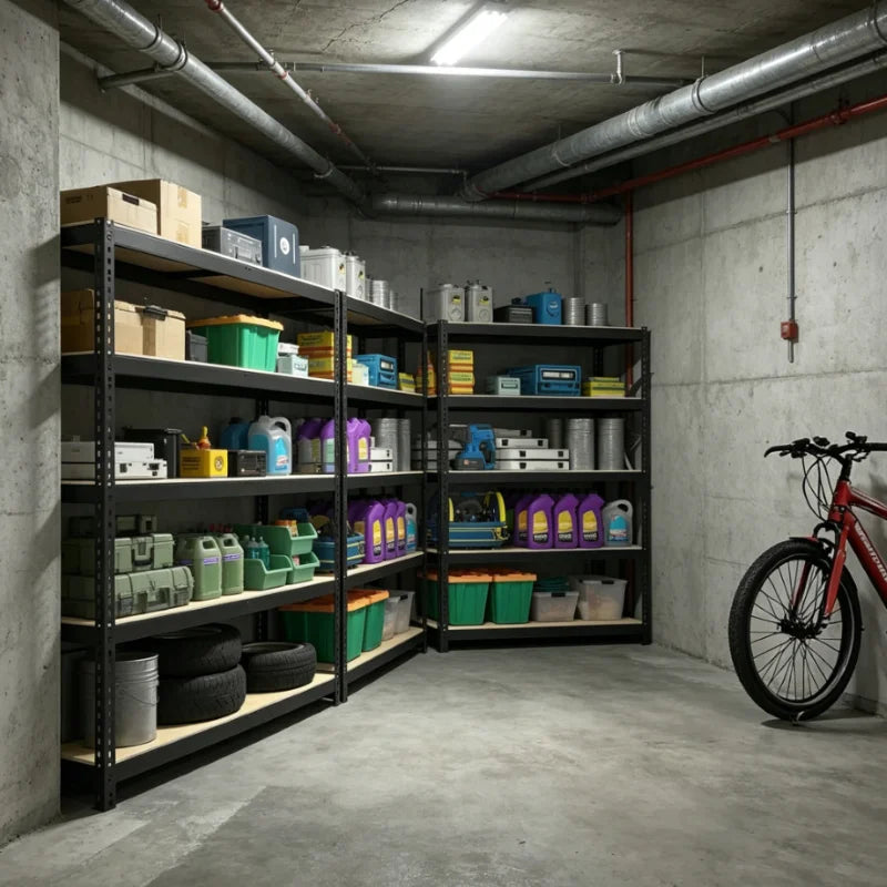 60/72 Inch two-piece Heavy Duty Storage Shelves, 2000LBS Capacity Metal Shelving Unit, Adjustable Garage Shelves & Organizer with Overlap Design for Home Garage Warehouse Storage Shop,Black