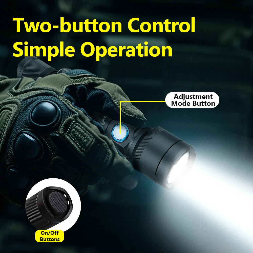 2500Lumen Tactical led Flashlight Type-c Rechargeable LED Clip IP68 Waterproof 320M Light Range Camping Hiking Hunting Emergency Self Defense led Torch