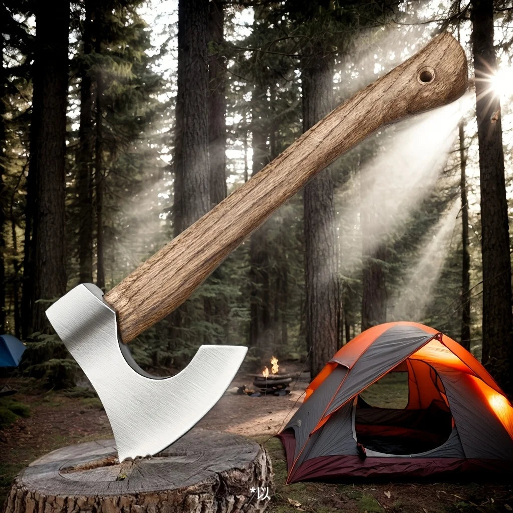 Hand Forged Viking Tomahawk Axe High Manganese Steel Camping Tree Cutting Tool Durable Outdoor