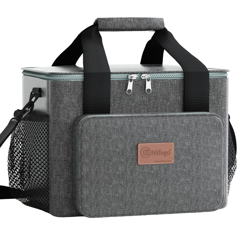 Insulated Cooler Bag, Leakproof Portable Thermal Lunch Cooler Tote with Adjustable Shoulder Strap, Large Capacity Waterproof Cooling Bag for Picnic, Camping, Beach, Travel, Work, Outdoor BBQ