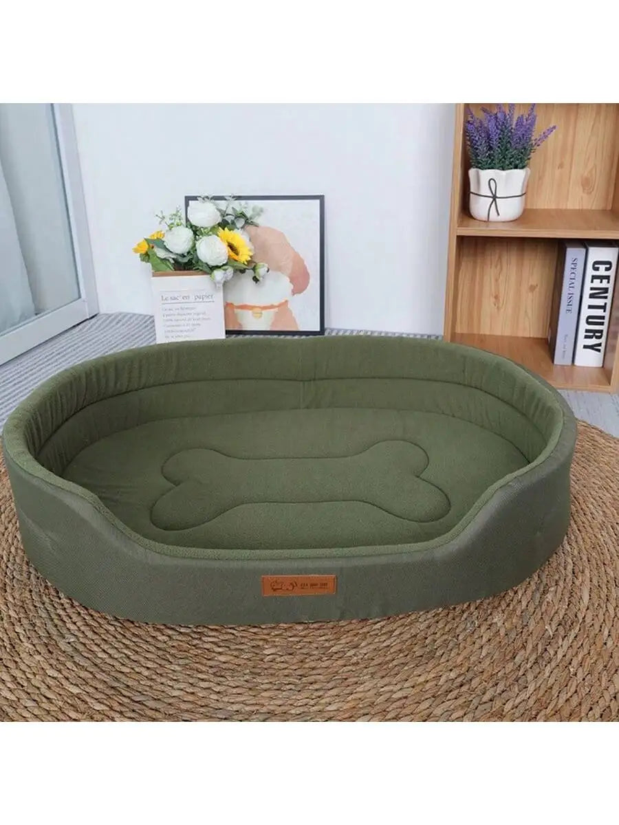 1pc Removable & Washable Pet Bed, Suitable For All Seasons, Semi-Enclosed Design For Small Dogs & Cats, Autumn/Winter