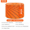 120 ft Dual-Weave Polyester Cord 3/8 1/2in 48-Strand Multi-Use Rope for Arborist Activities Outdoor Adventures Versatile