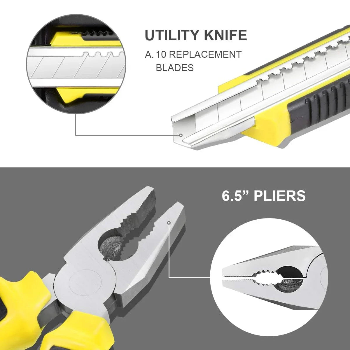 8/9/12/13Pcs Hand Tool Sets, Household Home Repair, Tool Set, Screwdriver Tool Box Set, Scissors Claw Hammer