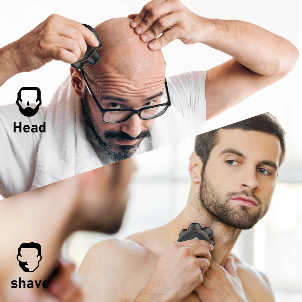 7D Head Shaver for Men IXP6 Waterproof USB Rechargeable Electric Hair Trimmer Beard  Floating Blade Magnetic Razor