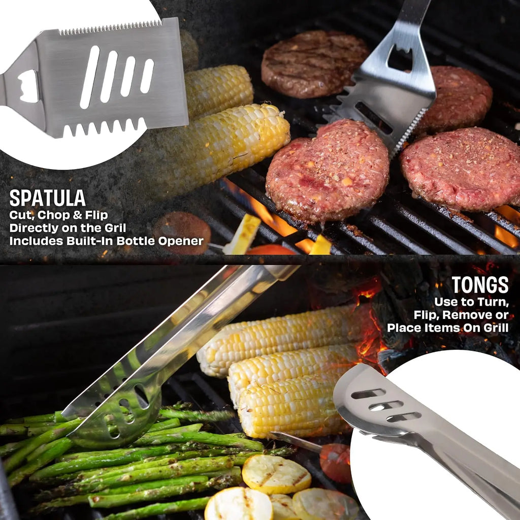 16-Piece BBQ Grill Set with Aluminum Case, Stainless Steel Tools, Perfect for Home Grilling & Gifts