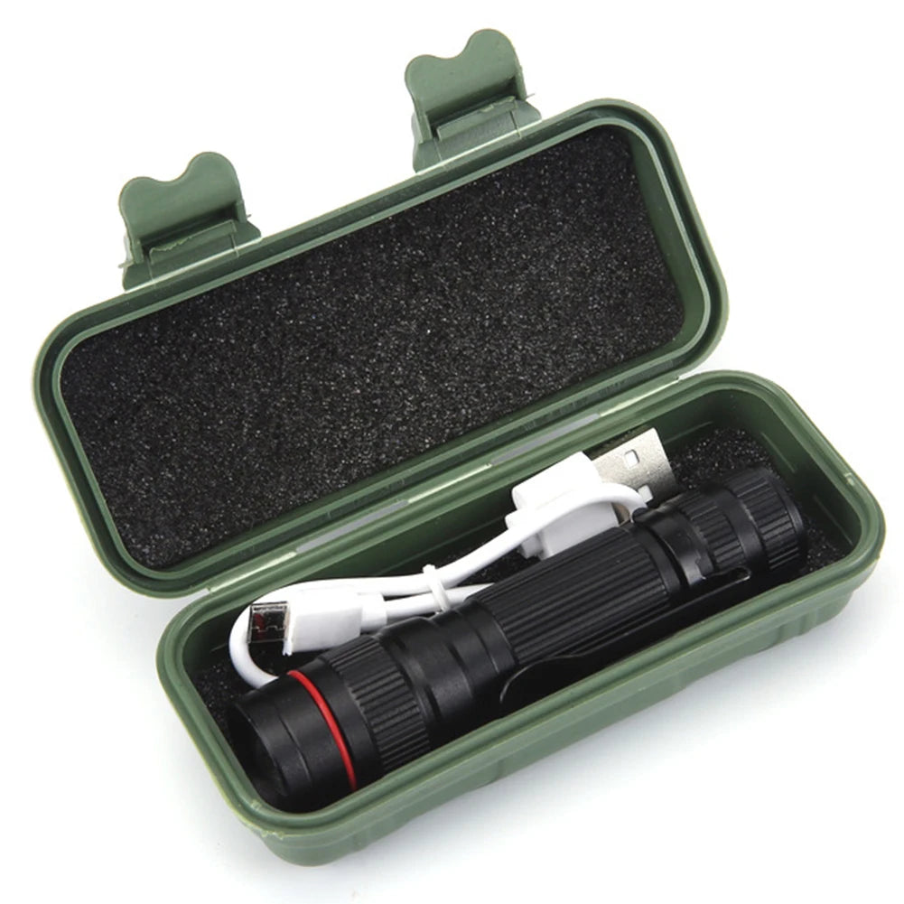 Emergency LED Flashlight Waterproof Portable Camping Flashlight 600mAh Mini Super Bright Light 300LM for Outdoor Hiking Fishing