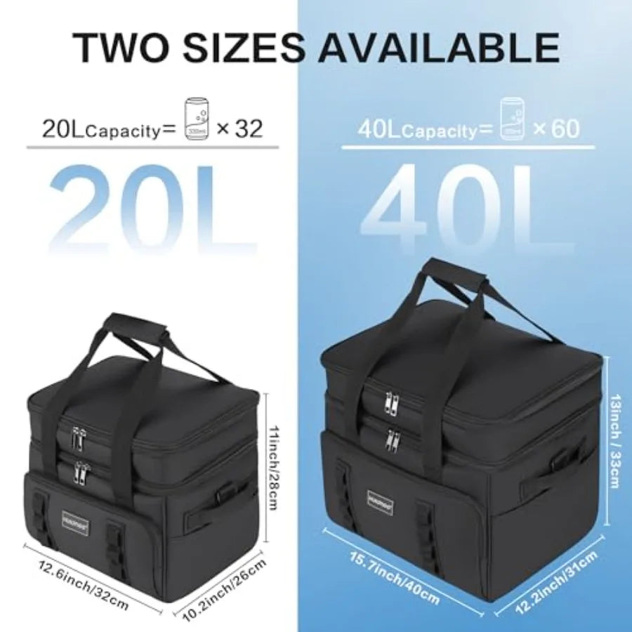 Insulated Soft Cooler Bag, Large Ice Coolers Soft Sided Ice Chest for Beach, Collapsible and Portable