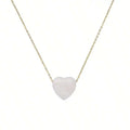 Heart Shape Natural Agate Stone Pendant Stainless Steel Necklace For Women Fashion Jewelry